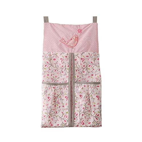 1 PCs Pink Embroidery Nursery Crib Diaper Stacker Bag Pink Baby Diaper Organizer (Diaper Stacker)