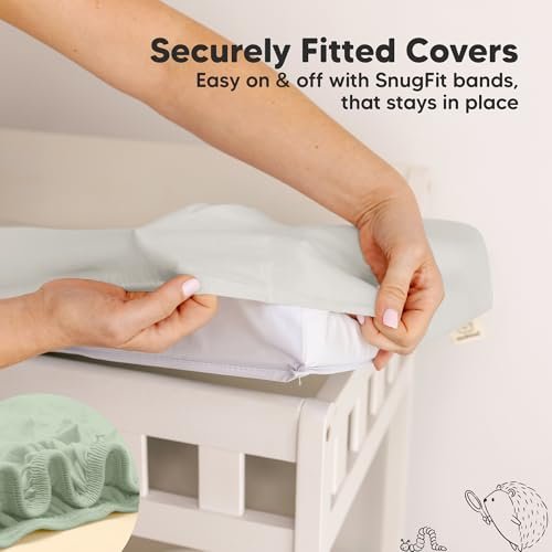2-Pack Baby Changing Pad Covers for Girl, Boy, Neutral - Soft Viscose Derived from Bamboo Changing Table Pad Cover Sheets, Baby Nursery Diaper Changing Pad Cover, Contour Changing Pad Liner (Sage)