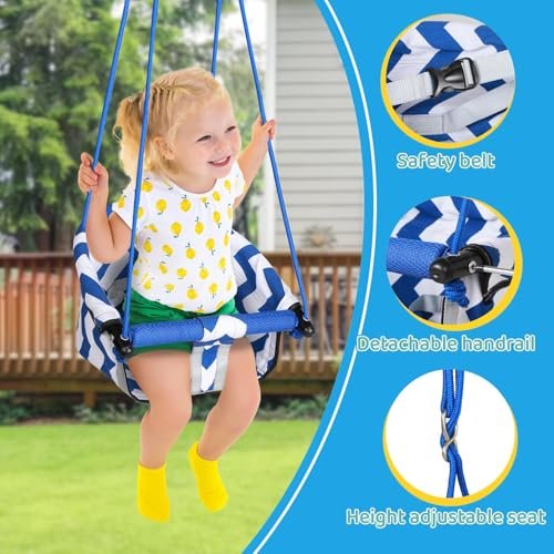 3 in 1 Toddler Swing & Jumper, Baby Swing & Bouncer for Outdoor Indoor Play, Baby Bouncer Jumper with Safety Seat, Foldable Metal Stand (Swing & Jumper Set)