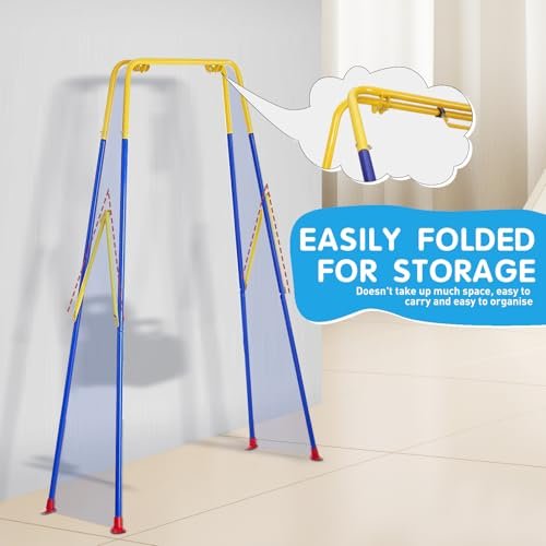 3 in 1 Toddler Swing & Jumper, Baby Swing & Bouncer for Outdoor Indoor Play, Baby Bouncer Jumper with Safety Seat, Foldable Metal Stand (Swing & Jumper Set)