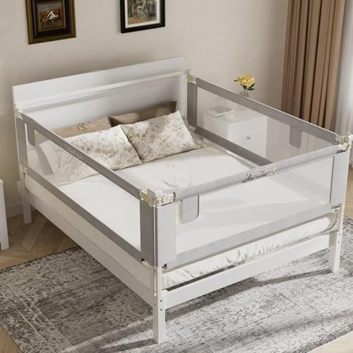 3-Pack Queen Size Bed Rails for Toddlers -Height Adjustable Baby Bed Rail Guard Specially Designed for Queen Size Bed(78.74 x 78.74 x 59 Inch)