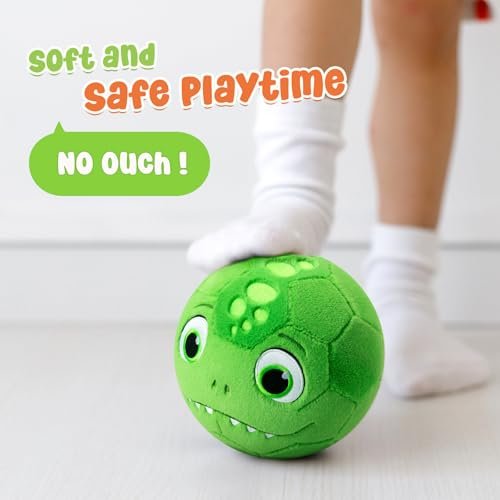 3 Pack Soft Sports Balls for Toddlers 1-3, Inflatable Plush Baby Balls Set for Kids 3-5, 5 Inch Soccer Ball & Basketball, 6.5 Inch Football, Mini Toddler Ball Toys for Boy Girl First Gifts