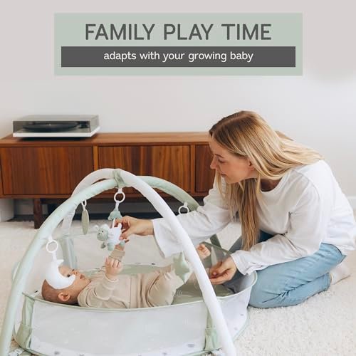 6-in-1 XL Play Mat & Play Gym, Baby Gym, Baby Activity Gym, Sensory Exploration and Motor Skill Development Toys (Sage)
