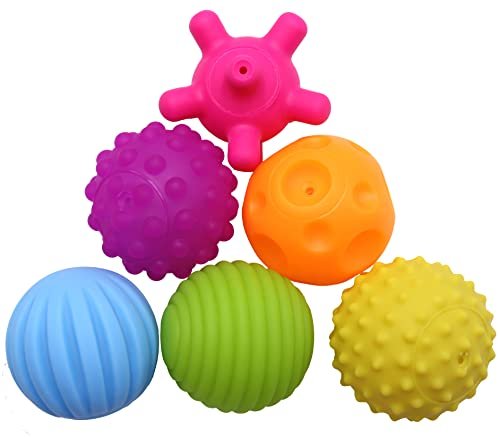 6 Pack Sensory Balls for Kids, Soft & Textured Massage Balls Set Develops Kid's Tactile Senses