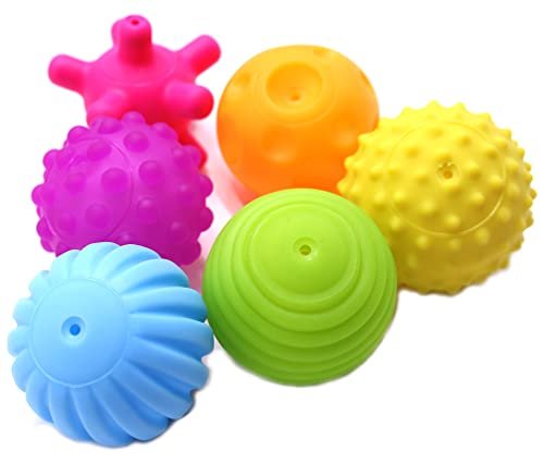 6 Pack Sensory Balls for Kids, Soft & Textured Massage Balls Set Develops Kid's Tactile Senses