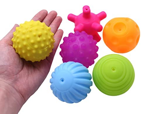 6 Pack Sensory Balls for Kids, Soft & Textured Massage Balls Set Develops Kid's Tactile Senses
