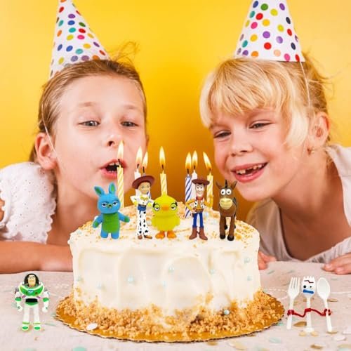 Action Figures Toys Set, 1.5-2.3 inches Tall Action Figures with Woody, Buzz and Jessie,Toy Anime Figurines Characters (7 Pack)