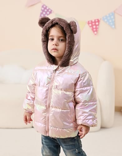 ADUKIDE 6M-4T Baby Girls Boys Winter Coat Toddler Puffer Fleece Bear Ears Coats Outerwear with Pockets