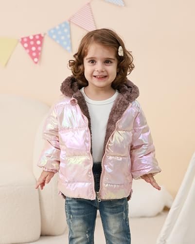ADUKIDE 6M-4T Baby Girls Boys Winter Coat Toddler Puffer Fleece Bear Ears Coats Outerwear with Pockets