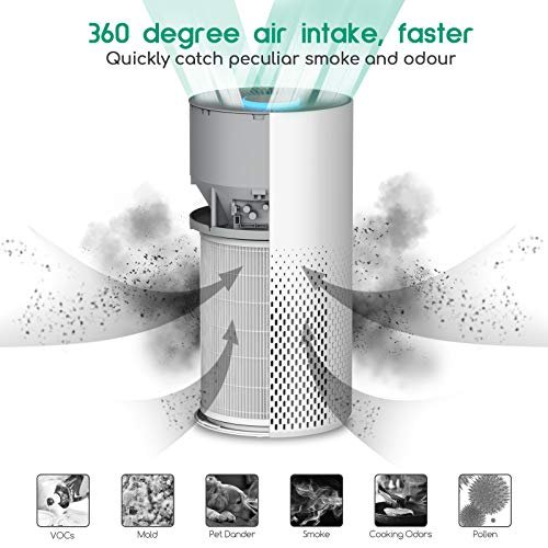 Afloia Air Purifier And Humidifier Combo For Home, 22Db| 7 Colors Night Air Purifiers 2 In 1 With Remote Control, Quiet Air Cleaner Removing 99.99% Smokers Odor And Pollen For Bedroom