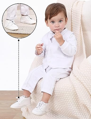 AGJ Baby Boys Girls Oxford Dress Shoes Infant Toddler PU Leather Soft Sole Wedding Walking Non-Slip Shoe