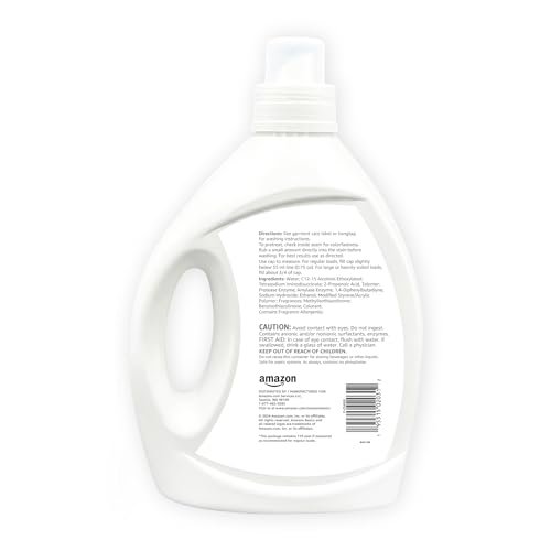 Amazon Basics Concentrated Liquid Laundry Detergent, Clean Linen, 110 loads, 82.5 Fl Oz (Previously Solimo)