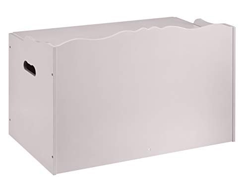 Amazon Basics Kids Toy Box, Wooden Organizer Storage Chest, Gray, 30" x 18" x 19"