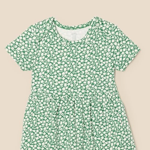 Amazon Essentials Baby Girls' Short Sleeve Bodysuit Dress, Pack of 3