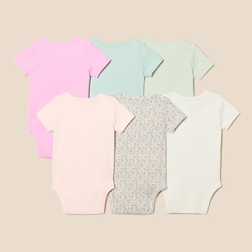 Amazon Essentials Unisex Babies' Short-Sleeve Bodysuits, Multipacks