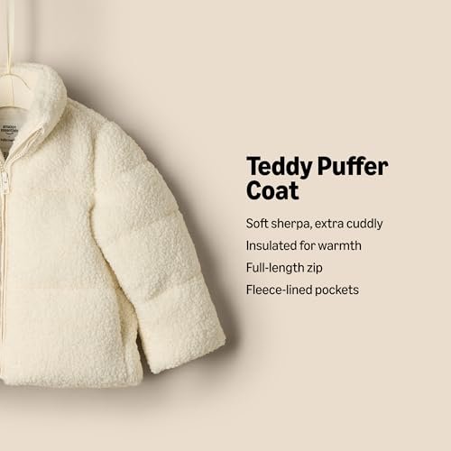 Amazon Essentials x Sofia Grainge Unisex Toddlers and Babies' Teddy Puffer Jacket