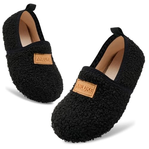 ANLUKE Kids Toddler Slippers Boys Girls Indoor House Shoes Non-Slip Slippers Socks Outdoor Warm Walking Shoes