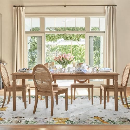 Artoid Mode Animals Elephant Giraffe Baby Shower Area Rug, Spring Birthday Home Decor Low-Profile Washable Area Rugs for Entryway Bedroom Living Room Laundry Room Indoor 5x7 Feet