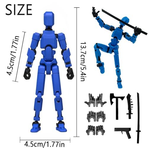 Assembly Completed Titan 13 Action Figure,2025 New Lucky Robot 13 Action Figures,3D Printed Action Figure,Nova 13 Figure Desktop Decorations Game Gifts (Assembly Required-Blue)