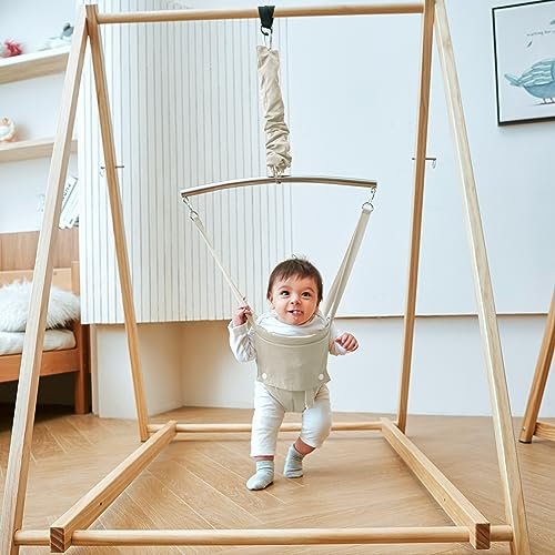 Avenlur Tulip Baby Bouncer - Foldable Baby Jumper with Stand - Self Standing Bouncer for Children 6 Months to 3 Years - Baby Bouncer Seat (Beige)