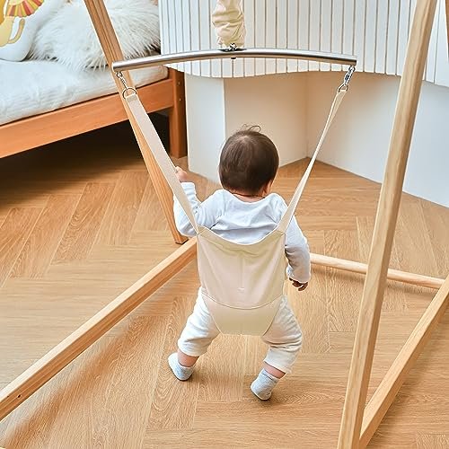 Avenlur Tulip Baby Bouncer - Foldable Baby Jumper with Stand - Self Standing Bouncer for Children 6 Months to 3 Years - Baby Bouncer Seat (Beige)