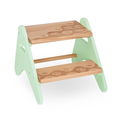 B. spaces – Step Stool For Kids – Wooden Stepping Stool – Step Stool For Bedroom, Bathroom, Kitchen – Furniture For Toddlers, Kids – 2 Years + – Peek-A-Boost - Mint