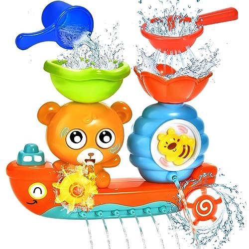 Baby Bath Toys for Kids Ages 1-3 Toddler Bath Toy Bear Bathtub Toys for Babies 12 Months Boys Girls Infant Water Tub Toys 1 2 3 Year Olds Preschool Learning Gift