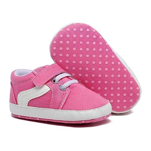 Baby Boys Girls Canvas Sneakers Toddler Non-Slip Soft Sole Newborn Infant Lightweight First Walker Crib Shoes for 0-18 Months