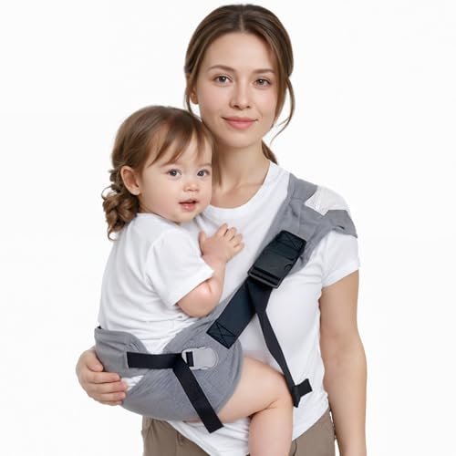 Baby Carrier Newborn to Toddler-Adjustable Baby Sling Carrier,Toddler Carrier for 25-60lbs,Comfortable Toddler Sling for Hands-Free Carrying (Gray)