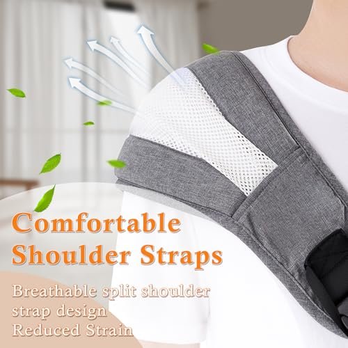 Baby Carrier Newborn to Toddler-Adjustable Baby Sling Carrier,Toddler Carrier for 25-60lbs,Comfortable Toddler Sling for Hands-Free Carrying (Gray)