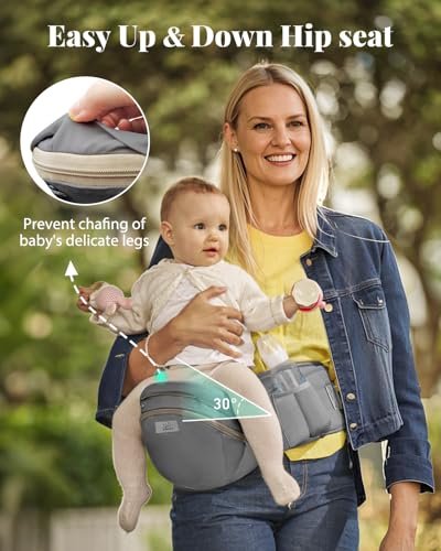 Baby Carrier Pro, MOMTORY Safety-Certified 6-in-1 Ultra Storage Baby Carrier Newborn to Toddler, Detachable Baby Holder Carrier with Hip Seat, Ergonomic Cozy Baby Front and Back Carrier for 7-50lbs