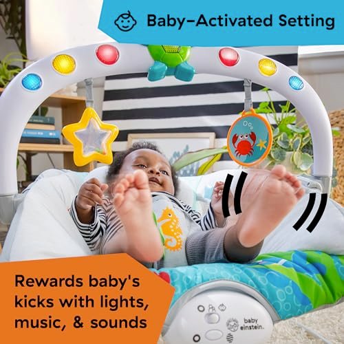 Baby Einstein Ocean Explorers Musical Bouncer Infant Seat, Kick to It Neptune, Unisex, for Ages 0-6 Months up to 20 lbs