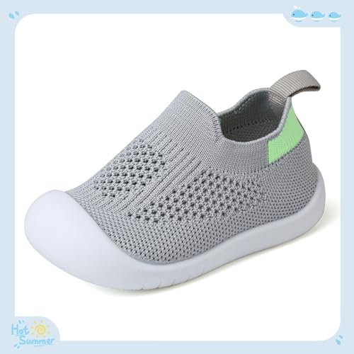 Baby First Walking Shoes Toddler Infant Boys Girls Baby Sneakers Breathable Non-Slip Indoor Floor Baby Sock Slipper with Soft Sole Cotton Mesh