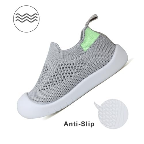 Baby First Walking Shoes Toddler Infant Boys Girls Baby Sneakers Breathable Non-Slip Indoor Floor Baby Sock Slipper with Soft Sole Cotton Mesh