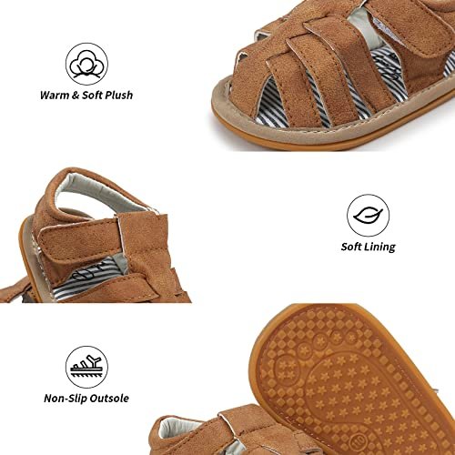 Baby Girl Boy Sandals, Premium Soft Anti-Slip Sole Infant Baby Sandals Summer Casual Beach Shoes Bowknot Princess Dress Flats Prewalker First Walker Shoes