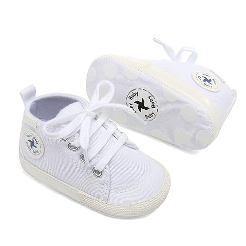 Baby Girls Boys Shoes Soft Anti-Slip Sole Newborn First Walkers High Top Canvas Denim Unisex Infant Sneaker