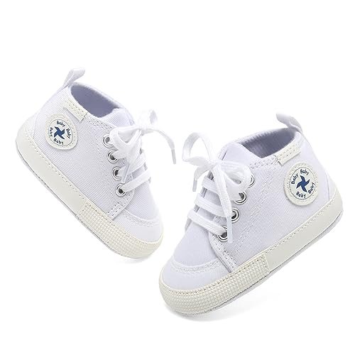 Baby Girls Boys Shoes Soft Anti-Slip Sole Newborn First Walkers High Top Canvas Denim Unisex Infant Sneaker