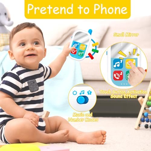 Baby Montessori Sensory Learning Toys with Sounds - Infant Toddlers Travel Activities Musical Teething Toys for Babies 0 3 6 9 12 18 Months - Newborn Shower Gifts for 1 2 3 Year Old Boys Girls