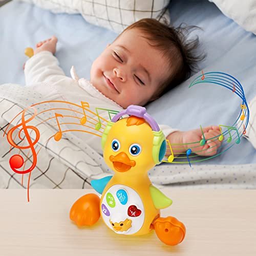 Baby Musical Duck Toy Dancing Crawling Tummy Time, Light Up Infant Toys 0-3-6 6-12 12-18 Months Gifts for 1 2 Year Old Boys Girls Baby Learning Development Toddler Toys Age 1-2