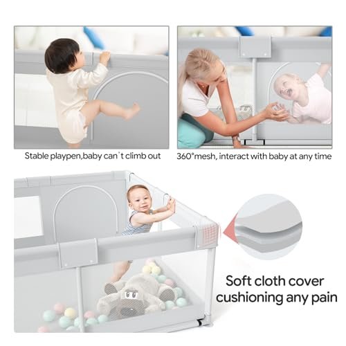 Baby Playpen, 47x47 in Small Play Pen,Toddler Playpen for Apartment,Play Yard,Activity Fence, Extra Large Baby Playard