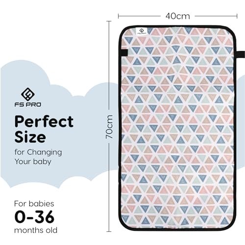 Baby Portable Diaper Changing Pad – Travel Change Pad Foldable Mat Wipe Clean Large Waterproof Nappy Mat Padded (Argyle)