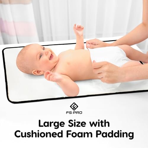 Baby Portable Diaper Changing Pad – Travel Change Pad Foldable Mat Wipe Clean Large Waterproof Nappy Mat Padded (Argyle)