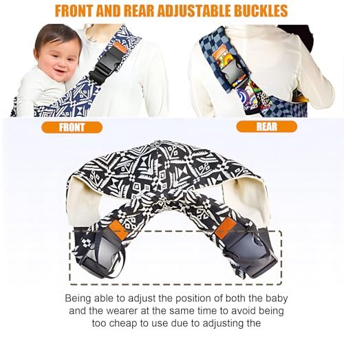 Baby Sling Carrier Newborn to Toddler Adjustable One-Shoulder Design with Hip Seat Support, Labor-Saving Baby Wraps Carrier 10-30 lbs(Black)