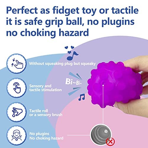 Baby Textured Multi Ball Set, 6pcs Colorful & Bright Child Touch Hand Ball Toy Infant Sensory Balls Massage Soft Ball, 6-12 Months Baby Learning Grasping Soft Sensory Toys for Kids Gift