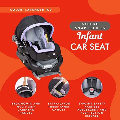 Baby Trend Secure Snap Tech Infant Car Seat, Lavender Ice