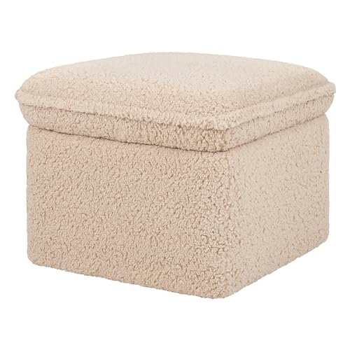 Babyletto Cali Storage Ottoman in Chai Shearling, Greenguard Gold Certified