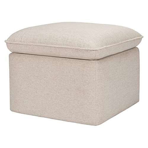 Babyletto Cali Storage Ottoman in Performance Beach Eco-Weave, Water Repellent & Stain Resistant, Greenguard Gold Certified and CertiPUR-US® Certified
