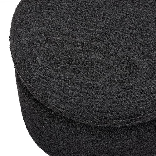 Babyletto Enoki Storage Ottoman in Black Boucle, Greenguard Gold and CertiPUR-US Certified