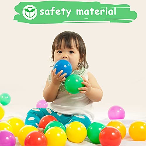 Ball Pit Balls Phthalate Free BPA Free Crush Proof Plastic - 7 Bright Colors in Reusable Play Toys for Kids with Storage Bag