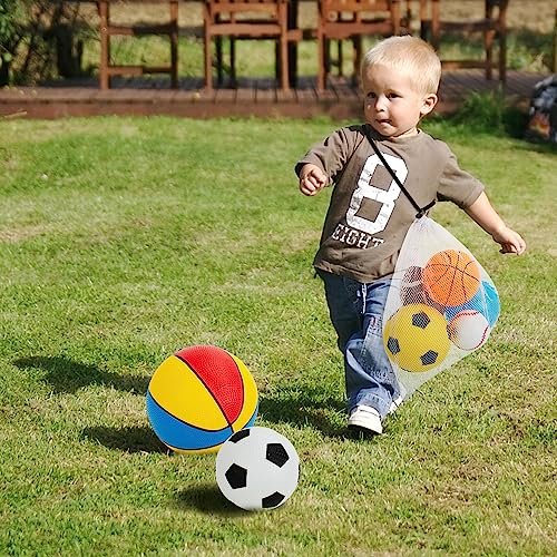 Balls for Toddlers 1-3,Toddler Sports Toys,Set of 7 Kids Ball Soft Foam Baby Sports Balls- Soccer Ball Basketball Baseball Rugby Bounce Ball Playground Indoor Outdoor Toys Gifts,with Free Bump/Bag…